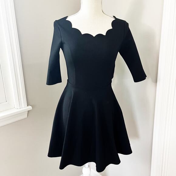 Lulu's Tip the Scallops Scalloped Fit & Flare Skater Dress - Picture 1 of 5